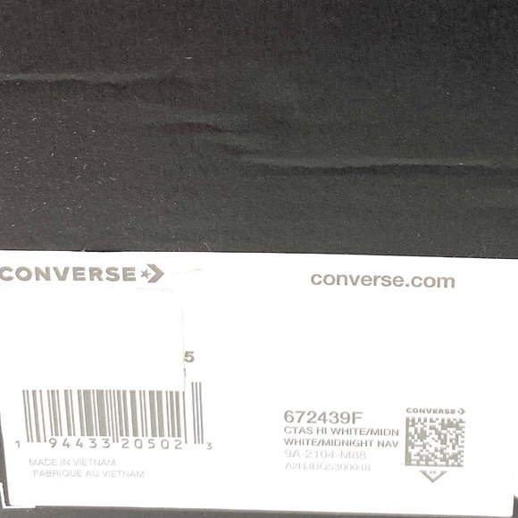 Converse Womens Size 672439F Chuck Taylor All Star White Canvas High Top Sneaker - Picture 9 of 9